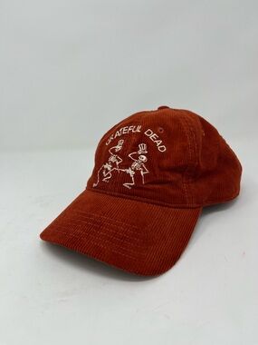 Grateful Dead Brown Corduroy Adjustable Hat Embroidered Dancing Skeletons